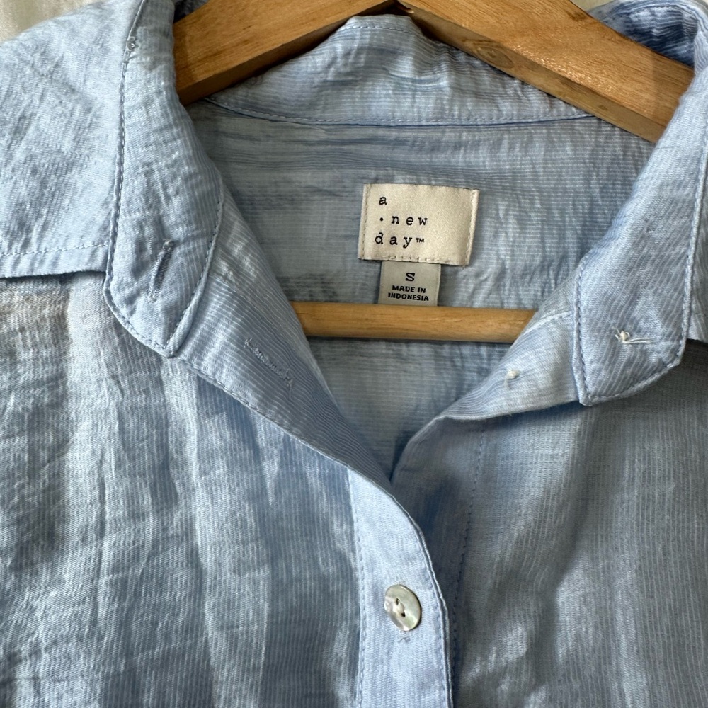 a new day  Casual Light Blue Button Down Shirt - Picture 5 of 8